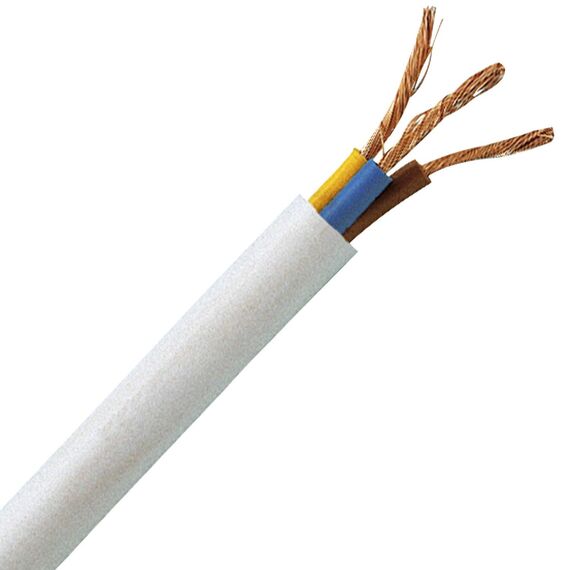 Kopp 151710849 Schlauchleitung H05 VV-F 3G, 1 mm², 10 m, weiß