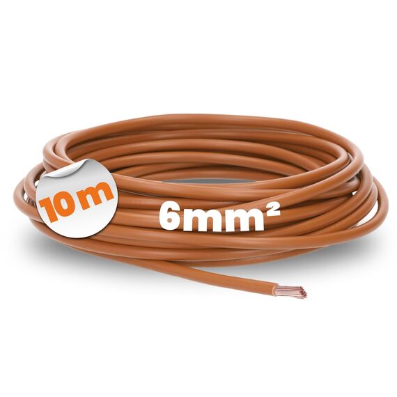 10 Meter Lapp 4520034 H07V-K 6 mm² braun I Verdrahtungsleitung I Aderleitung flexibel I PVC-Einzelader I Litze 6mm2 I Verdrahtung