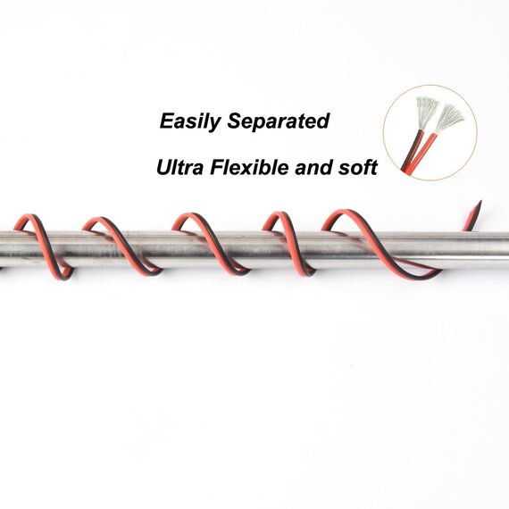 0.32mm² 22 AWG Silikon Elektrischer Draht Kabel anschließen 10 Meter [5 Meter schwarz und 5 Meter rot] Weich und flexibel aus verzinntem Kupferdraht Hohe Temperaturbeständigkeit 200 Celsius 600V