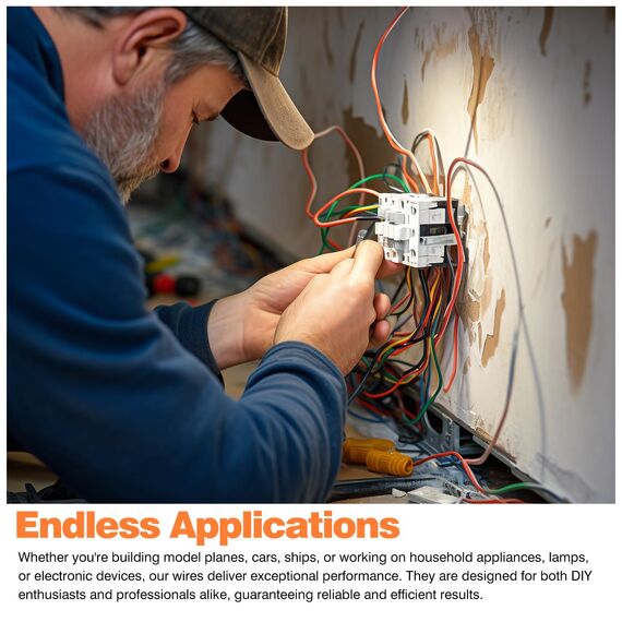 0,75mm² Silikon Elektrokabel- 18 AWG verzinnte Kupferdrahtspule,6 Farben,8 Meter pro Kabel,Litzendraht,flexibel und weich, ideal für elektrische Anwendungen
