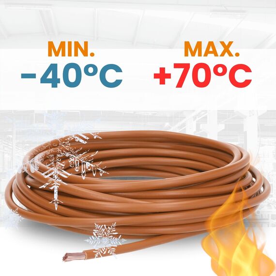 10 Meter Lapp 4520034 H07V-K 6 mm² braun I Verdrahtungsleitung I Aderleitung flexibel I PVC-Einzelader I Litze 6mm2 I Verdrahtung