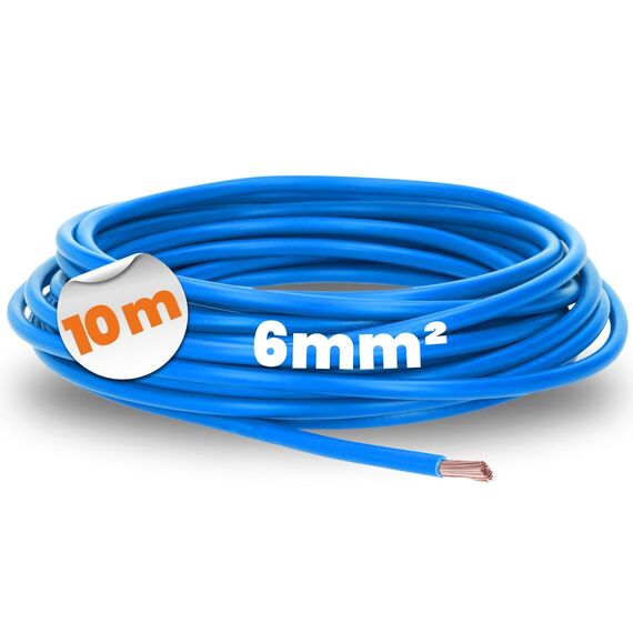 10 Meter Lapp 4520024 H07V-K 6 mm² blau I Verdrahtungsleitung I Aderleitung flexibel I PVC-Einzelader I Litze 6mm2 I Verdrahtung