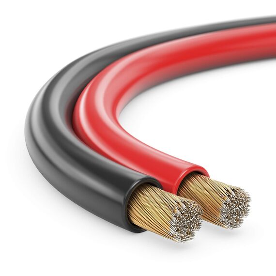 MANAX® 50m Zwillingslitze 2x 0,75mm² rot/schwarz Kabel 2-adrig (50m 0,75mm² - 1 Ring, rot/schwarz)