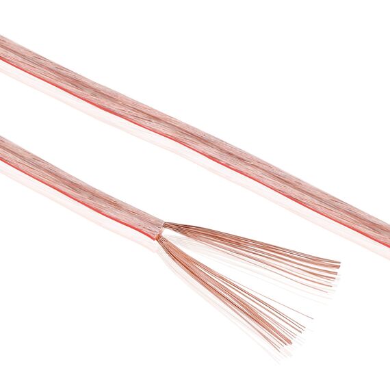 MANAX® 25m Zwillingslitze 2x 0,75mm² transparent Kabel 2-adrig (25m 0,75mm² - 1 Ring, transparent)