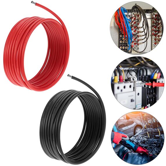 QWORK® 12AWG 3,3 mm² Silikon Elektronik Kabel - 3 m Schwarz 3 m Rot 12 Gauge 680 Litzen verzinnten Kupferadern - Flexibel, Weich, Niedrige Impedanz