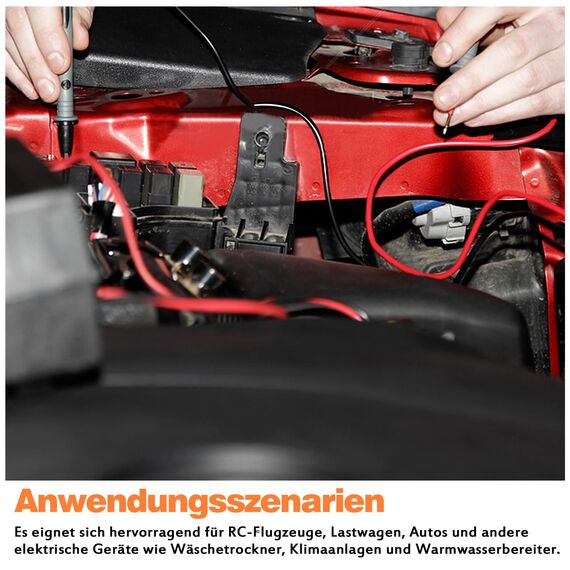 Silikonkabel,Silikon Elektronik Kabel-5,26 mm² 10AWG Super flexibles Elektrokabe 5m (2,5m Schwarz & 2,5m Rot) geeignet für Fernsteuerungsmodelle, Lampen, Haushaltsgeräte und mehr