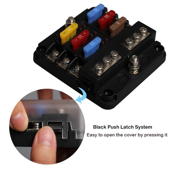 Sicherungshalter 12 Volt 6 Fach - ENDARK Kfz Sicherungshalter Flachsicherung 24v - Kfz Sicherungskasten 12v - 6fach Sicherungskasten für Auto & Wohnmobil & Camper & Boot