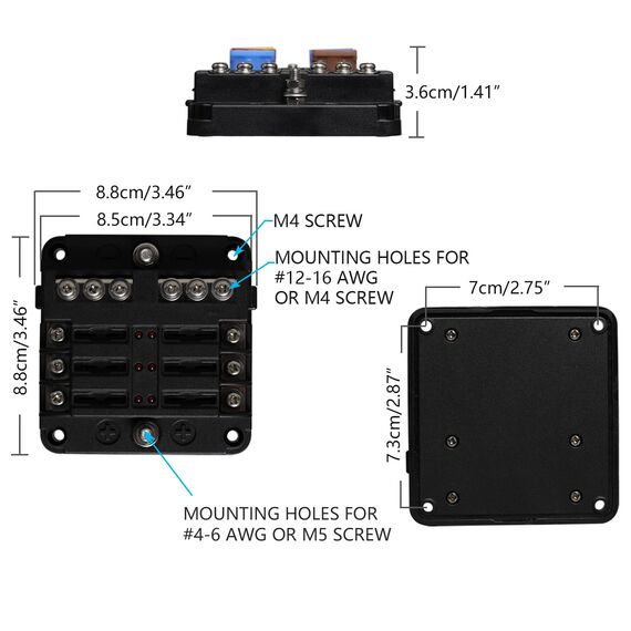 Sicherungshalter 12 Volt 6 Fach - ENDARK Kfz Sicherungshalter Flachsicherung 24v - Kfz Sicherungskasten 12v - 6fach Sicherungskasten für Auto & Wohnmobil & Camper & Boot
