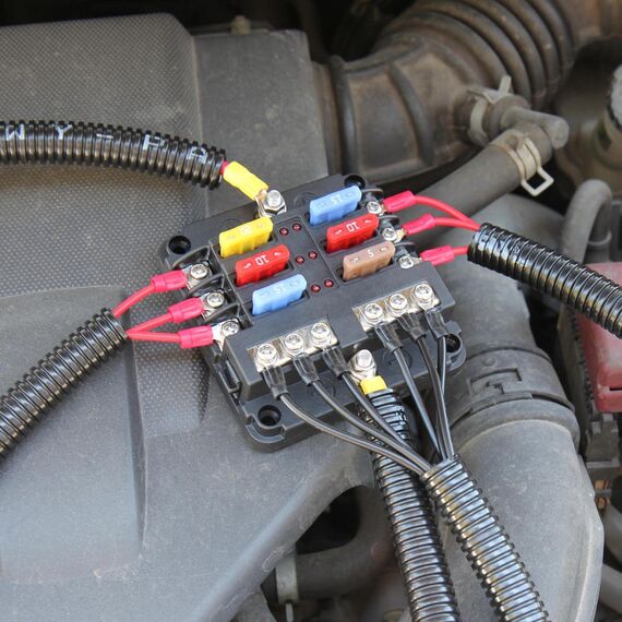 Sicherungshalter 12 Volt 6 Fach - ENDARK Kfz Sicherungshalter Flachsicherung 24v - Kfz Sicherungskasten 12v - 6fach Sicherungskasten für Auto & Wohnmobil & Camper & Boot