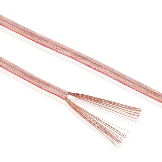 MANAX® 100m Zwillingslitze 2x 0,75mm² transparent Kabel 2-adrig (100m 0,75mm² - 1 Spule, transparent)