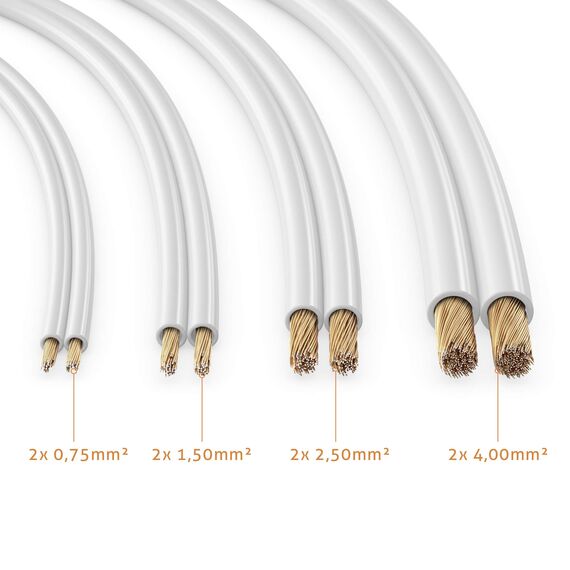 Manax SC2075W-30 Lautpsrecherkabel 2x0,75 mm² CCA (Boxenkabel/Audiokabel), Ring 30 m, weiß