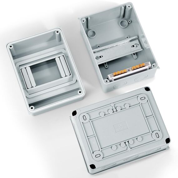 Zeawavsl Verteilerkasten Aufputz, IP65 Sicherungskasten 1-Reihig für 5 MODULE Kleinverteiler mit Messingklemmen, Aufputzverteiler für Garten oder Außenbereiche, Villen (5 MODULE)