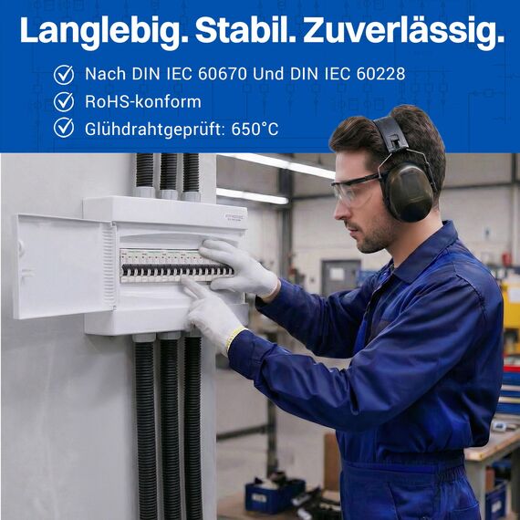 Intratec Sicherungskasten Aufputz 1 reihig – IP40 Verteilerkasten Aufputz Gehäuse für 18 Module mit weißer Tür für einfache Installation Zuhause & Gewerbe – 236 x 396 x 112 mm