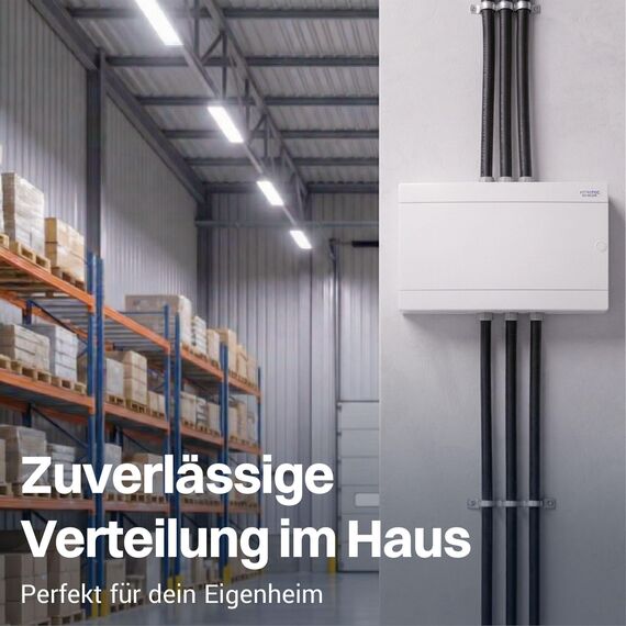Intratec Sicherungskasten Aufputz 1 reihig – IP40 Verteilerkasten Aufputz Gehäuse für 24 Module mit weißer Tür für einfache Installation Zuhause & Gewerbe – 503 x 236 x 112 mm