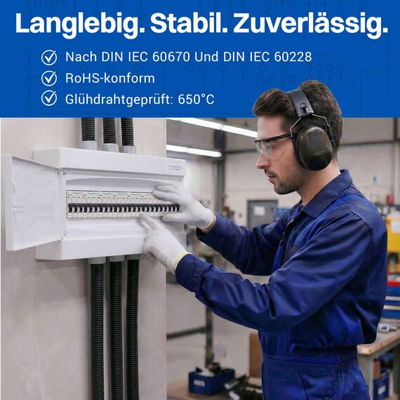 Intratec Sicherungskasten Aufputz 1 reihig – IP40 Verteilerkasten Aufputz Gehäuse für 24 Module mit weißer Tür für einfache Installation Zuhause & Gewerbe – 503 x 236 x 112 mm