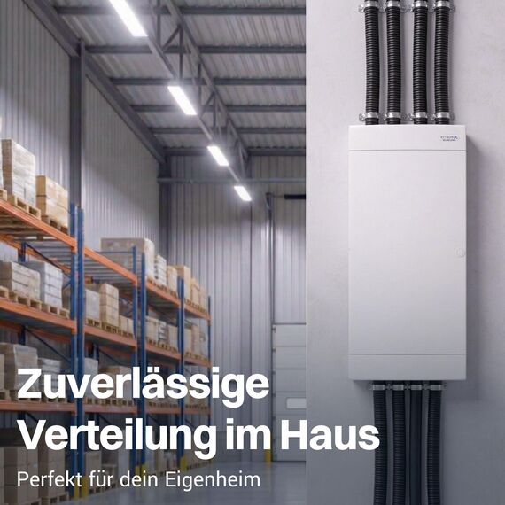 Intratec Sicherungskasten Aufputz 4 reihig – IP40 Verteilerkasten Aufputz Gehäuse für 48 Module mit weißer Tür für einfache Installation Zuhause & Gewerbe – 653 x 287 x 102 mm