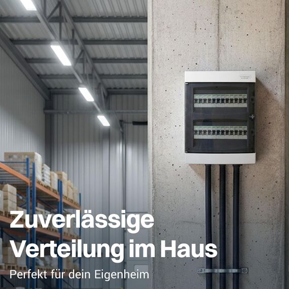 Intratec Sicherungskasten Aufputz 2 reihig – IP40 Verteilerkasten Aufputz Gehäuse für 24 Module mit transparenter Tür für einfache Installation Zuhause & Gewerbe – 361 x 287 x 112 mm