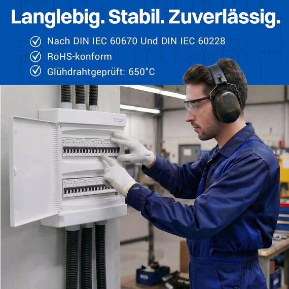 Intratec Sicherungskasten Aufputz 2 reihig – IP40 Verteilerkasten Aufputz Gehäuse für 36 Module mit weißer Tür für einfache Installation Zuhause & Gewerbe – 361 x 396 x 112 mm