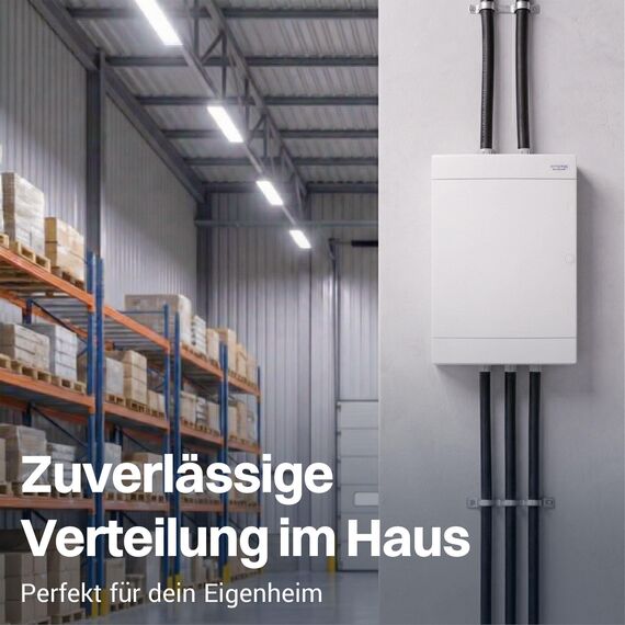 Intratec Sicherungskasten Aufputz 2 reihig – IP40 Verteilerkasten Aufputz Gehäuse für 24 Module mit weißer Tür für einfache Installation Zuhause & Gewerbe – 361 x 287 x 112 mm