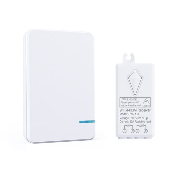 230V Smart Lichtschalter WiFi Funkschalter Set, Thinkbee Smart Life Schalter seires für Amazon Alexa und Google Home, Timing-Funktion, Verkabelung frei, Stimmenkontrolle, für Android und iOS