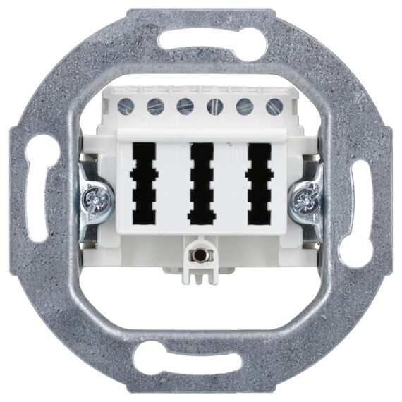 Busch-Jaeger 0243/04 TAE-Anschlussdose Einsazt 2x 6/6 3-fach Alpinweiß 2CKA000230A0392