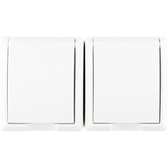 REV 0510253555 AquaForm, Doppelsteckdose-Feuchtraumsteckdose, IP44, einpolig, Aufputz, weiss (Packung mit 2)