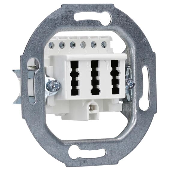 Busch-Jaeger 0243/04 TAE-Anschlussdose Einsazt 2x 6/6 3-fach Alpinweiß 2CKA000230A0392