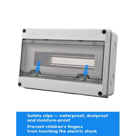 Sicherungskasten Aufputz Verteiler, Verteilerkasten Aufputz ip65 1-reihig für 15 Module, mit Zubehör, Kleinverteiler für Gärten, Famiglia, Feuchtraum