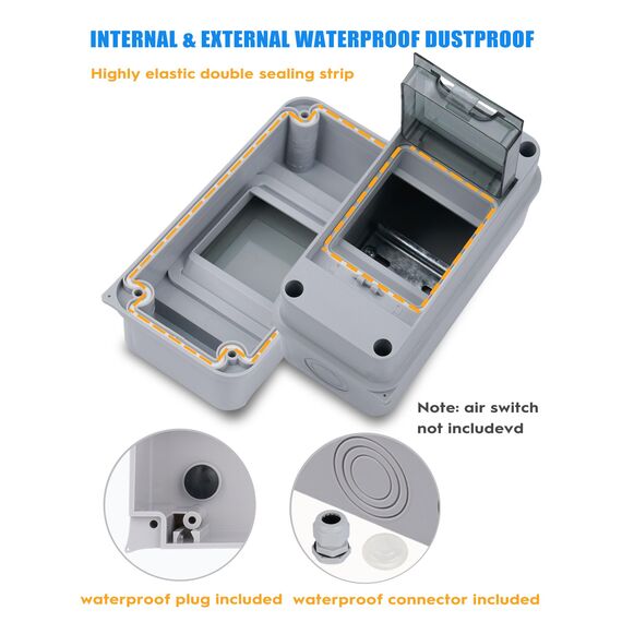 Sicherungskasten Aufputz Verteiler, Verteilerkasten Aufputz ip65 1-reihig für 3 Module, mit Zubehör, Kleinverteiler für Gärten, Famiglia, Feuchtraum