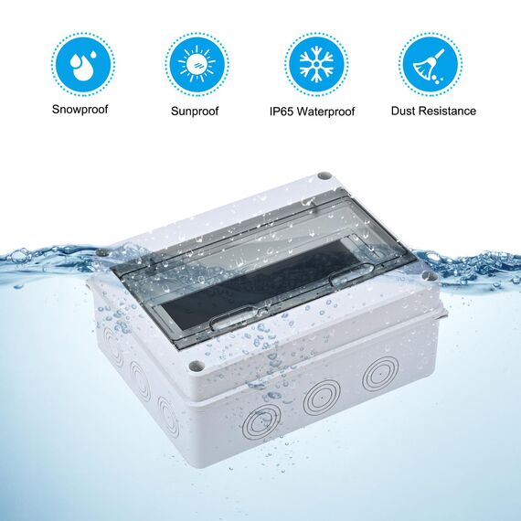MumdoYAL Aufputz Verteilerkasten IP65 Wasserdicht Verteilerkasten Verteiler (8 Modulen)