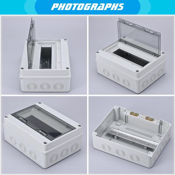 MumdoYAL Aufputz Verteilerkasten IP65 Wasserdicht Verteilerkasten Verteiler (8 Modulen)