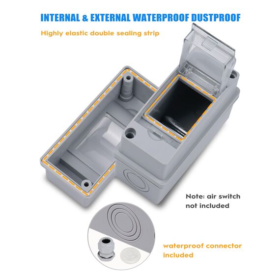 Sicherungskasten Aufputz Verteiler, Verteilerkasten Aufputz ip65 1-reihig für 2 Module, mit Zubehör, Kleinverteiler für Gärten, Famiglia, Feuchtraum