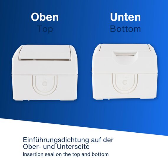 REV AquaForm, Steckdose-Feuchtraumsteckdose, IP44, einpolig, Aufputz, weiß