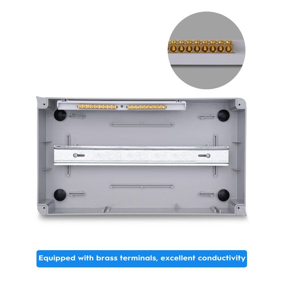 Sicherungskasten Aufputz Verteiler, Verteilerkasten Aufputz ip65 1-reihig für 18 Module, mit Zubehör, Kleinverteiler für Gärten, Famiglia, Feuchtraum