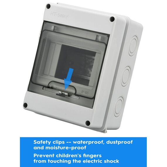 Sicherungskasten Aufputz Verteiler, Verteilerkasten Aufputz ip65 1-reihig für 5 Module, mit Zubehör, Kleinverteiler für Gärten, Famiglia, Feuchtraum