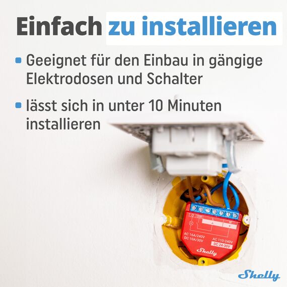 Shelly Plus 1PM | WLAN & Bluetooth Relais Schalter mit Strommessung | Smart Home | Lichtsteuerung | Funktioniert mit Alexa & Google Home | iOS- & Android-App | Kein Hub erforderlich (4 Pack)