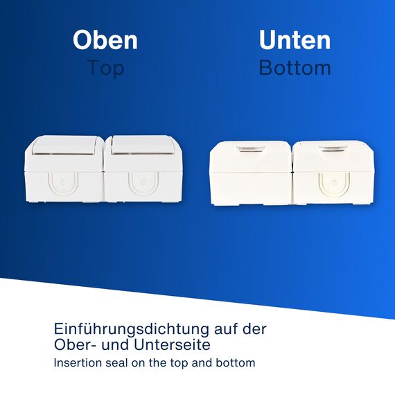 REV AquaForm SPARSET - 5x Doppelsteckdose-Feuchtraumsteckdose IP44, einpolig, Aufputz, weiß