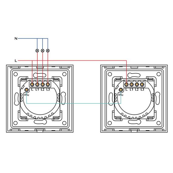 BSEED 2er Pack Normal Touch Lichtschalter, Glas Berührung Wandlichtschalter 110V - 240V 10 Amp Gehärtete Kristallplatte mit LED Lampe Hintergrundbeleuchtung 3 Fach 2 Weg Gold