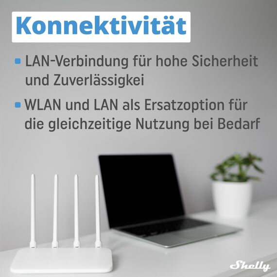 Shelly Pro 3 - WLAN & LAN Smart-Relais-Schalter, Ein- & Dreiphasig, 3 Kanal, 16A, Potenzialfreie Kontakte, Garagentor & Beleuchtung, Hutschiene, Heimautomatisierung, Kein Hub Erforderlich
