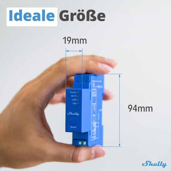 Shelly Pro 1 | LAN, WLAN 1-Kanal-DIN-Schienen-Smart-Schalter mit Potentialfreie Kontakte - 16A | Lichtschalter | Alexa & Google Home | iOS Android App | Kein Hub Erforderlich | Hausautomation