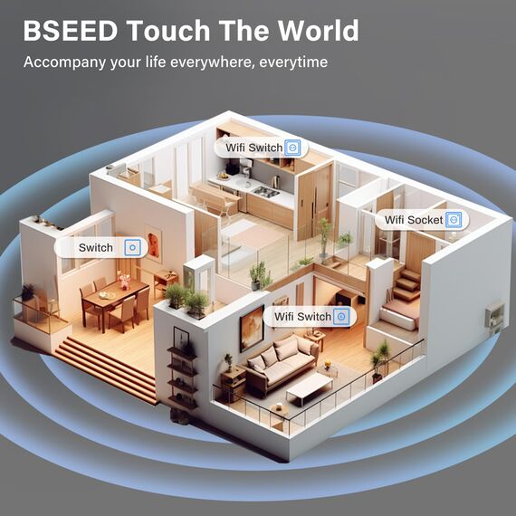 BSEED Touch Lichtschalter aus Glas, Modern Schalter Unterputz, Wandschalter mit LED Hinterlicht (Kein Neutralleiter erforderlich), KEIN WLAN, 86mm 3 Fach 1 Weg Gold