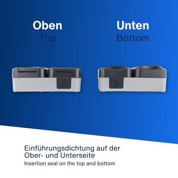 REV AquaStorm SPARSET - 5x Doppelsteckdose - Steckdose Feuchtraum IP55, zweipolig, Aufputz, waagrecht, 230V, 16A, anthrazit