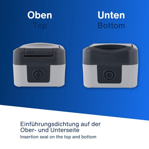 REV AquaStorm, Doppelsteckdose, Steckdose Feuchtraum IP55, zweipolig, Aufputz senkrecht, 230V, 16A, anthrazit