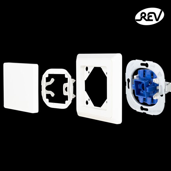 REV PrimaLuxe 8x Steckdosen im Set mit 8x 1-fach und 2x 2-fach Rahmen, weiss