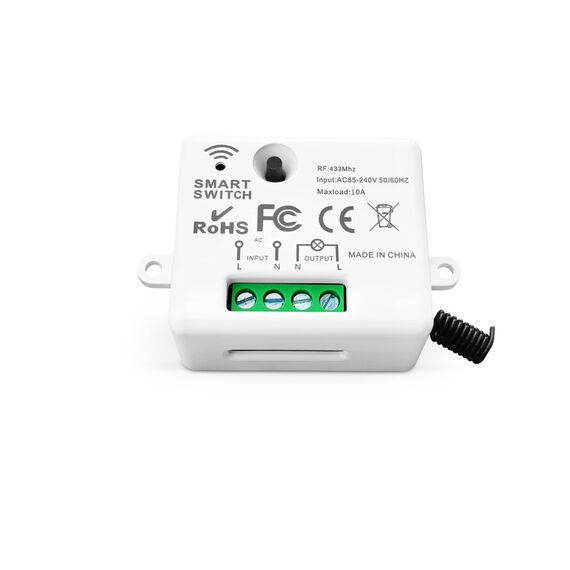 Tedeligo Kabelloses Funkschalter-Set 433 MHz, 150 Meter, 2200 W Kontrollbereich, Mini-Funksender, mobiler Schalter (1 Empfänger)