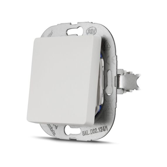 REV PrimaLuxe Taster - Wipptaster 230VAC, 10A, 100W, Tastschalter Unterputz, weiss