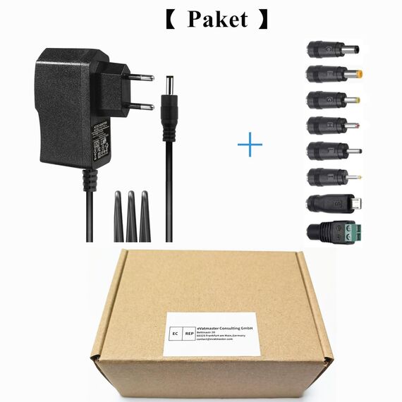 ZUOKENZU AC Adapter 5V 2A Netzteil AC220V 230V zu DC5V 500mA 1000mA 1500mA Leistungstreiber 5,5mm mit 8 DC Steckeradaptern Konverter Wechselrichter Ladegerät Transformator AC-DC Adapter (DC5V~2A)