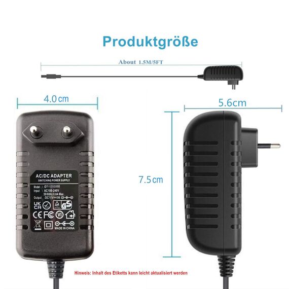 ZUOKENZU AC Adapter 15V 1A Netzteil AC220V zu DC15V 100mA 500mA 1000mA Leistungstreiber 5,5mm mit 8 DC Steckeradaptern Wechselrichter Ladegerät Transformator AC-DC Adapter (DC15V~1A)