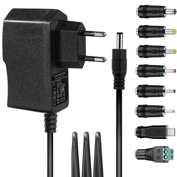 ZUOKENZU Netzteil 6V 2A Netzteil mit 8 DC Stecker Adapter AC230V 240V auf DC6V 500mA 1000mA 1500mA Netzteil für digitales Blutdruckmessgerät 6Volt Ladegerät Wechselrichter AC-DC Adapter (DC6V~2A)