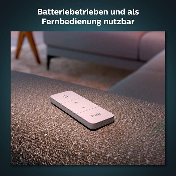 Philips Hue Dimmschalter für Hue Lichtsysteme, Smarter Dimmer zur Steuerung von Leuchten und Lichtszenen, kabelloser Lichtschalter ohne Installation, weiß
